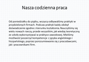 Nasza codzienna praca