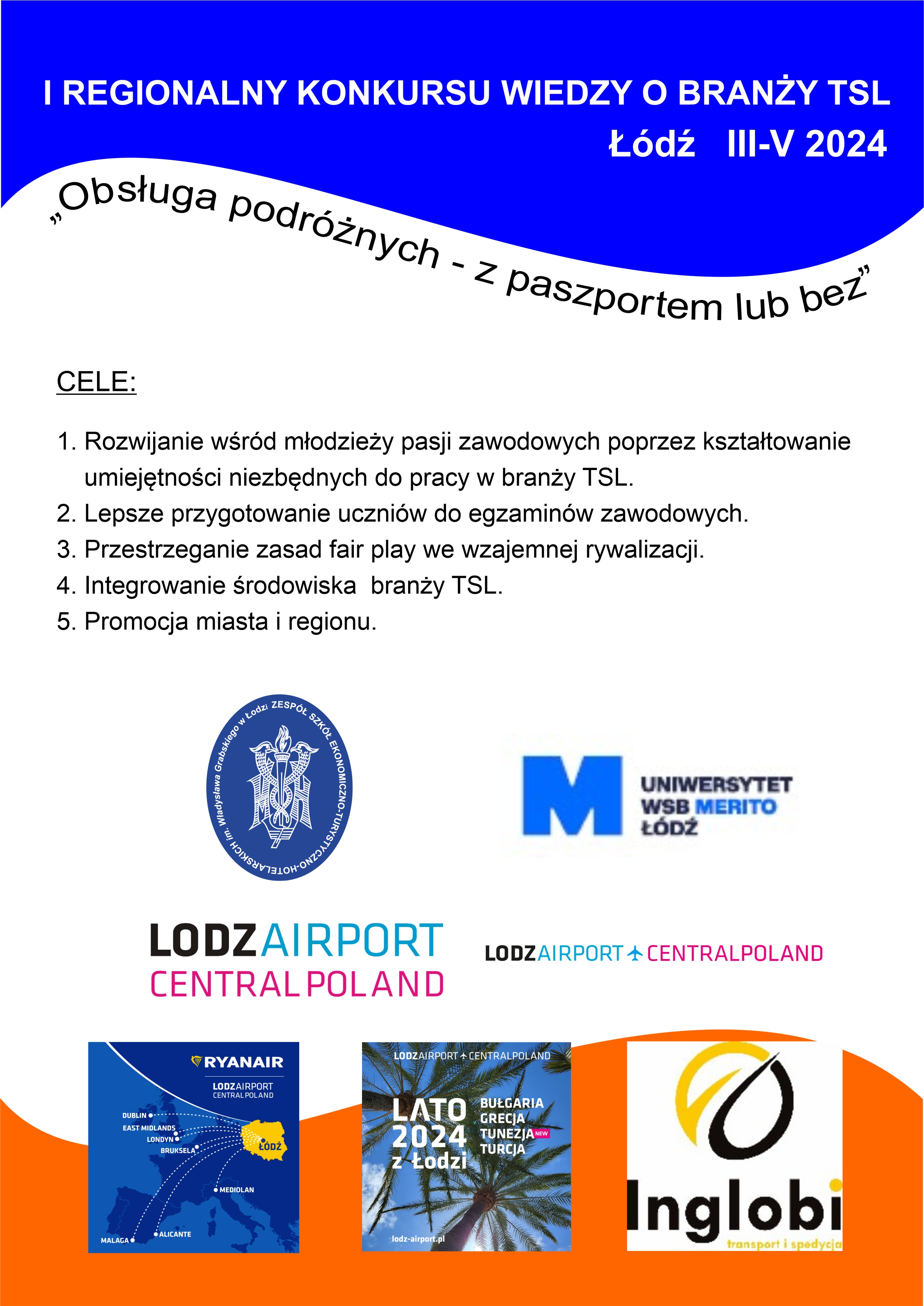 Plakat pierwszego Regionalnego konkursu wiedzy o branży TSL