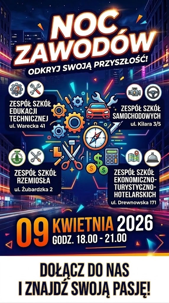 plakat Noc Zawod&oacute;w