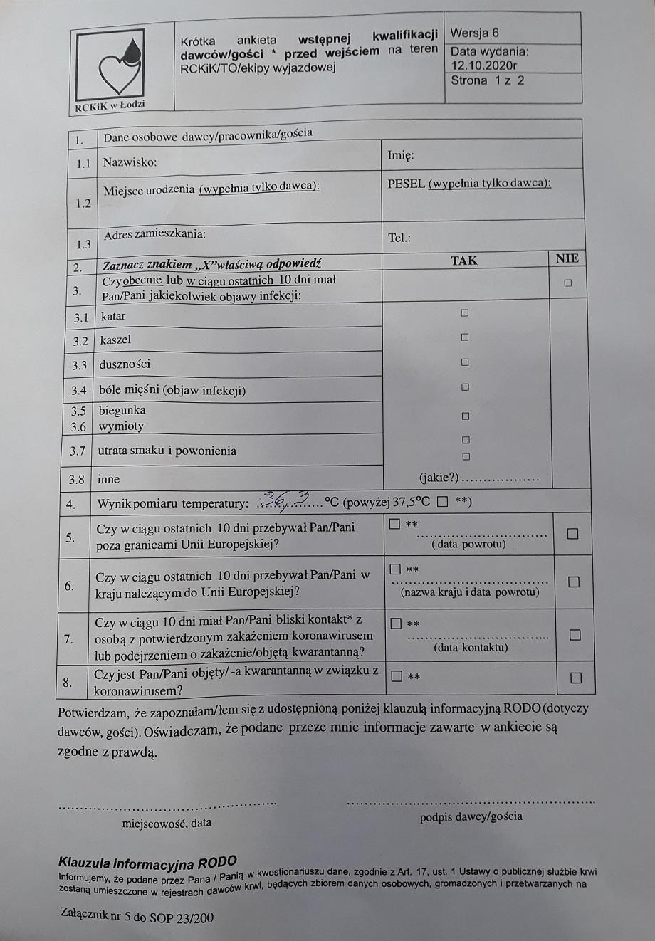 Formularz zgłoszeniowy